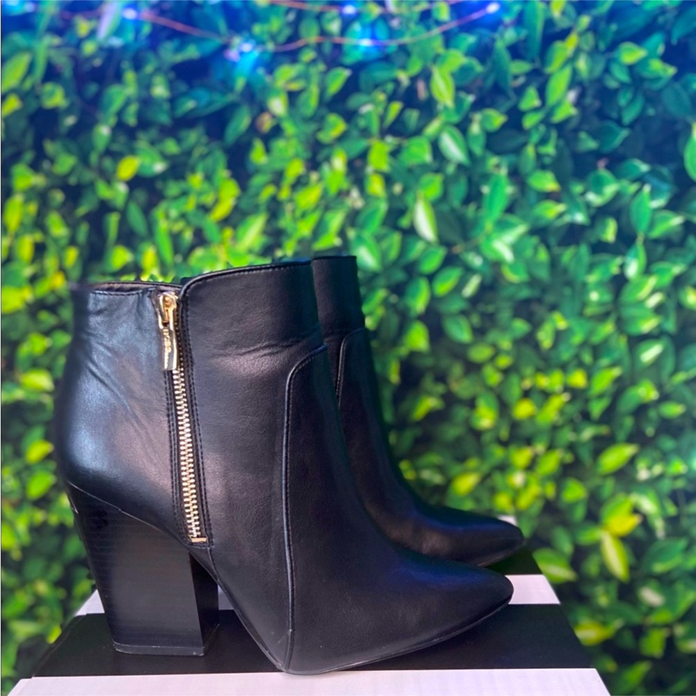 BCBG Leather Pointed Ankle Booties (Size 8.5)